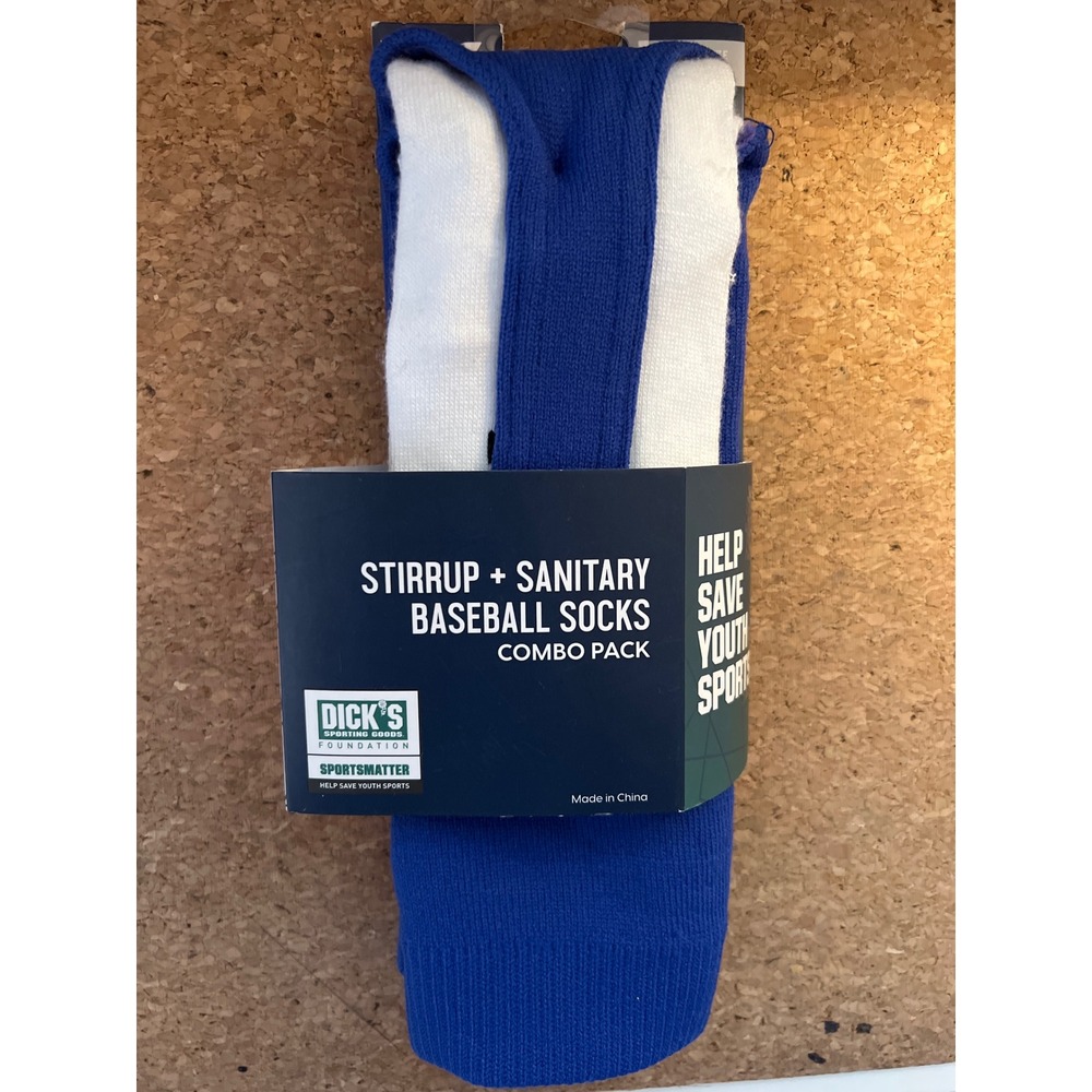 Dicks Sporting Goods Youth Stirrup and Sanitary Baseball Socks Royal Blue Small